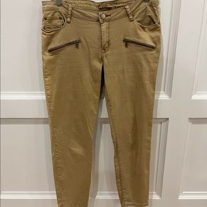 Women’s khaki pants with zippers